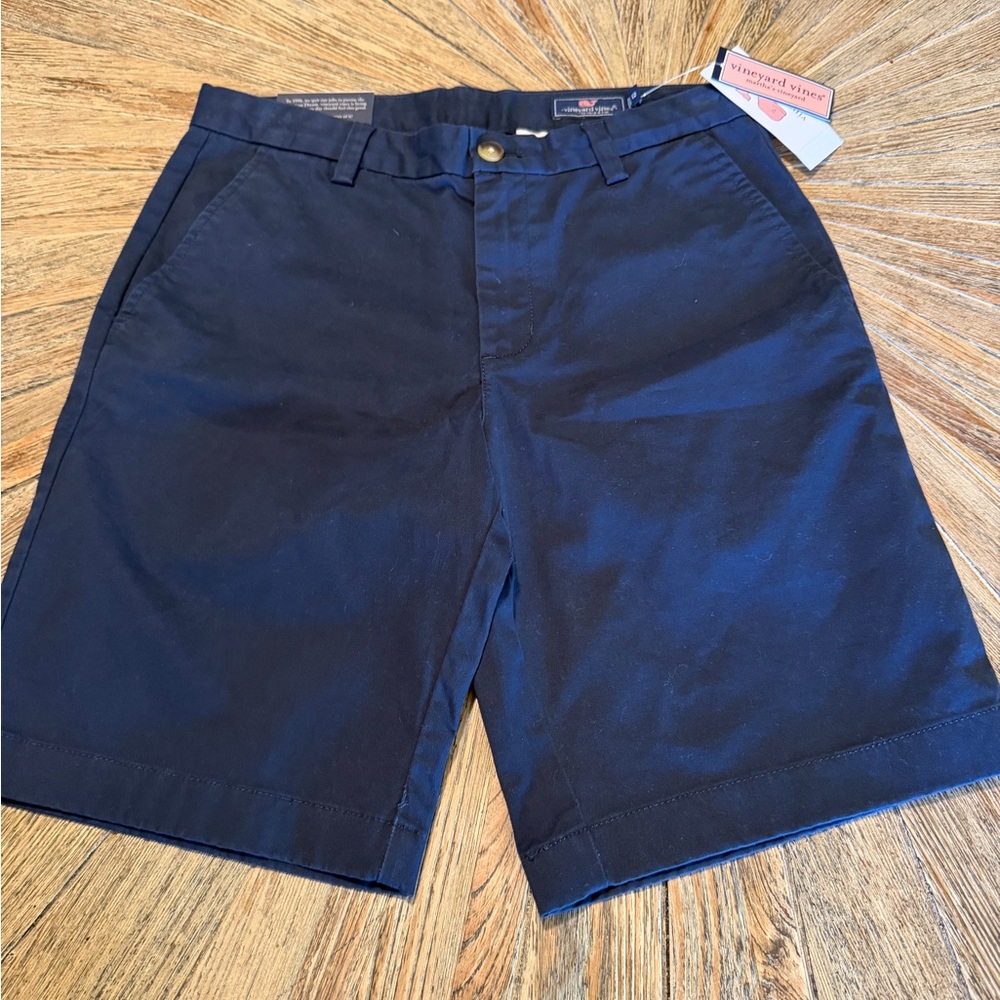 NWT Boys Vineyard Vines 12 navy blue cotton breaker shorts classic flat uniform
